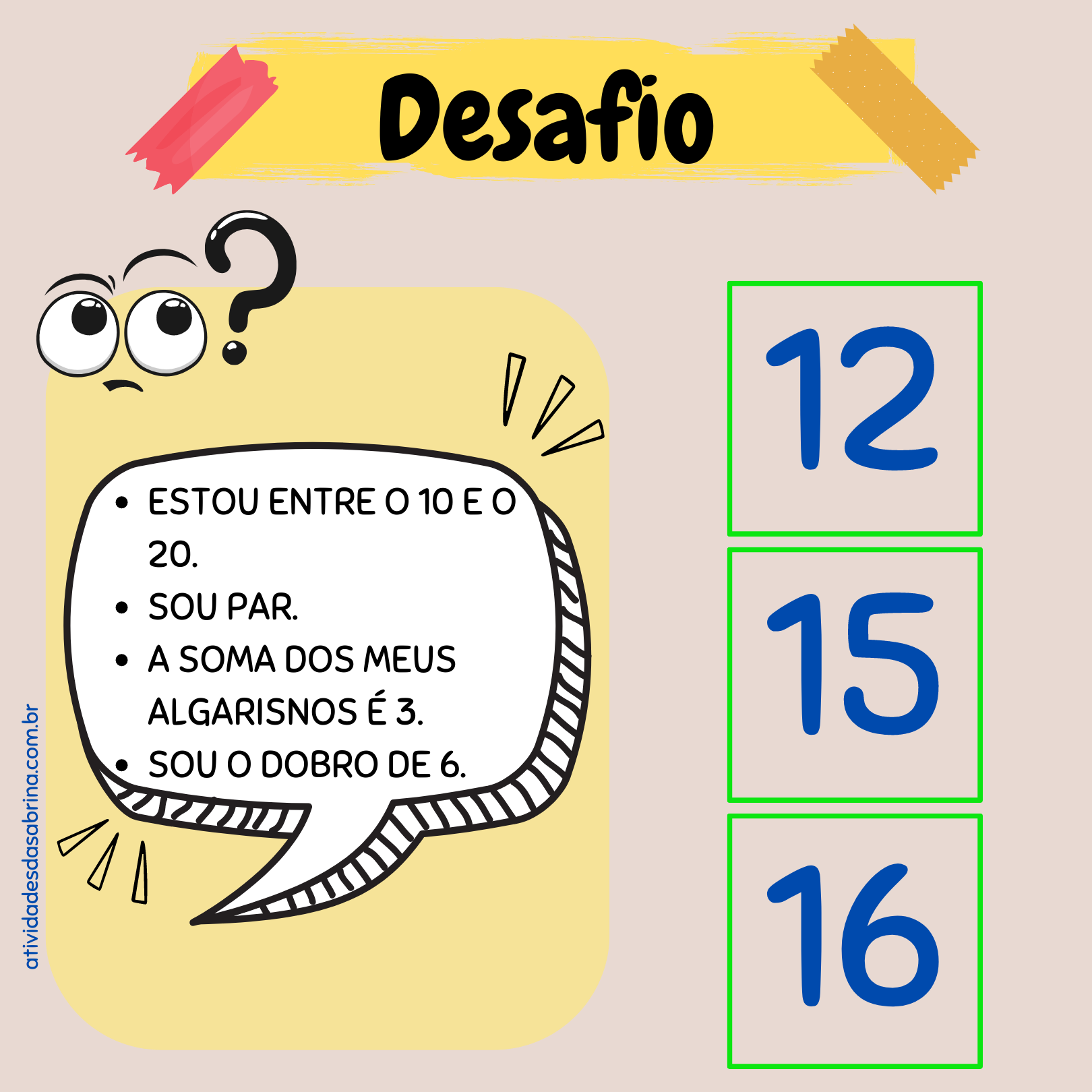 Probleminhas para o 2º ano + Jogos de matemática