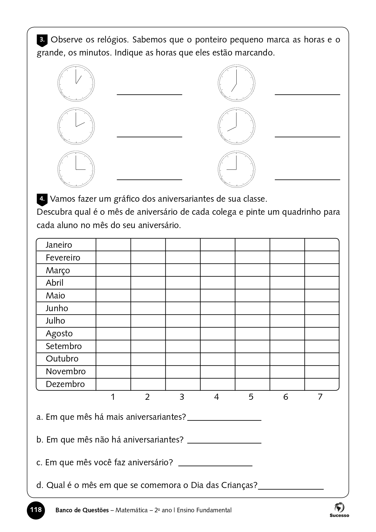 Atividade de matemática PDF 2º ano probleminhas