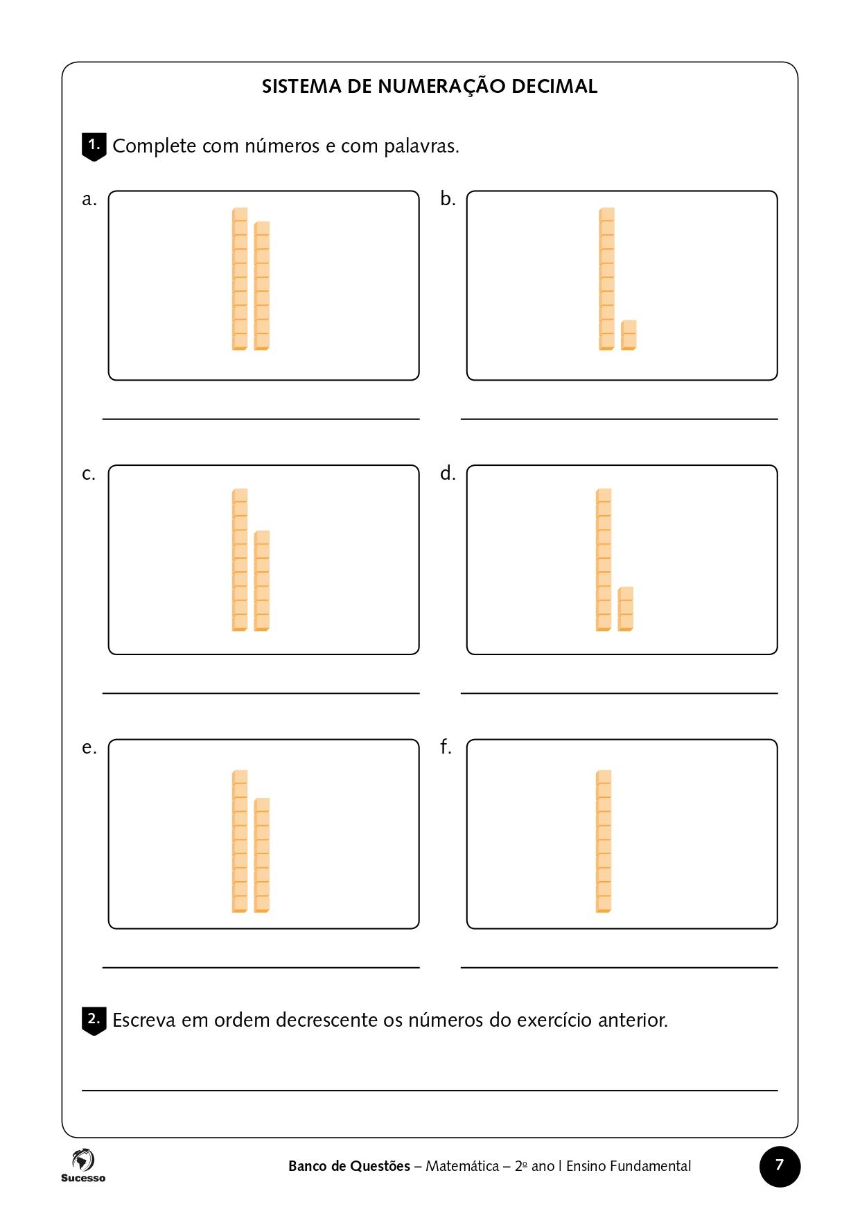 QUIZ DE MATEMÁTICA - 2º ANO - 3º ANO (EF) - SISTEMA DE NUMERAÇÃO