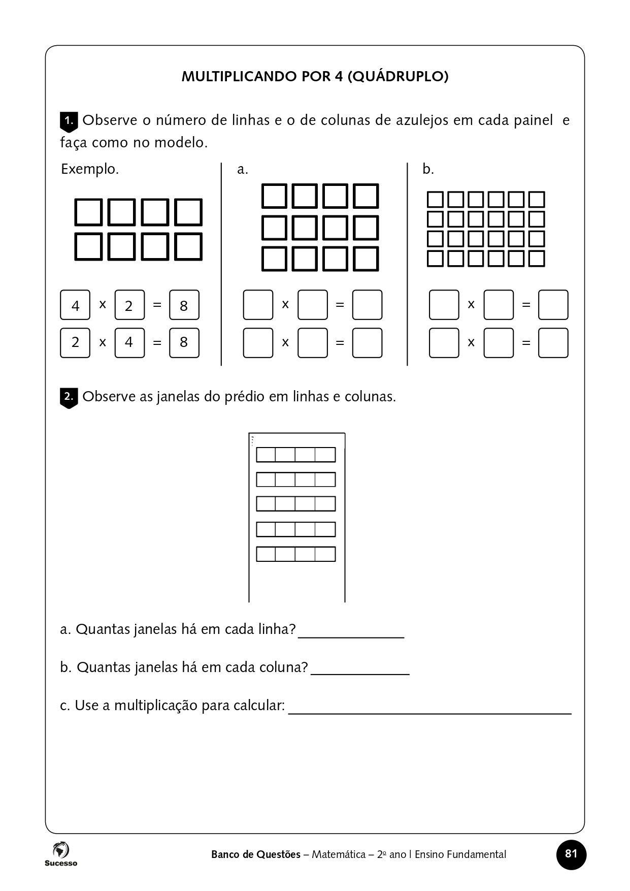 Atividade de Matemática com Multiplicação para o 2º Ano