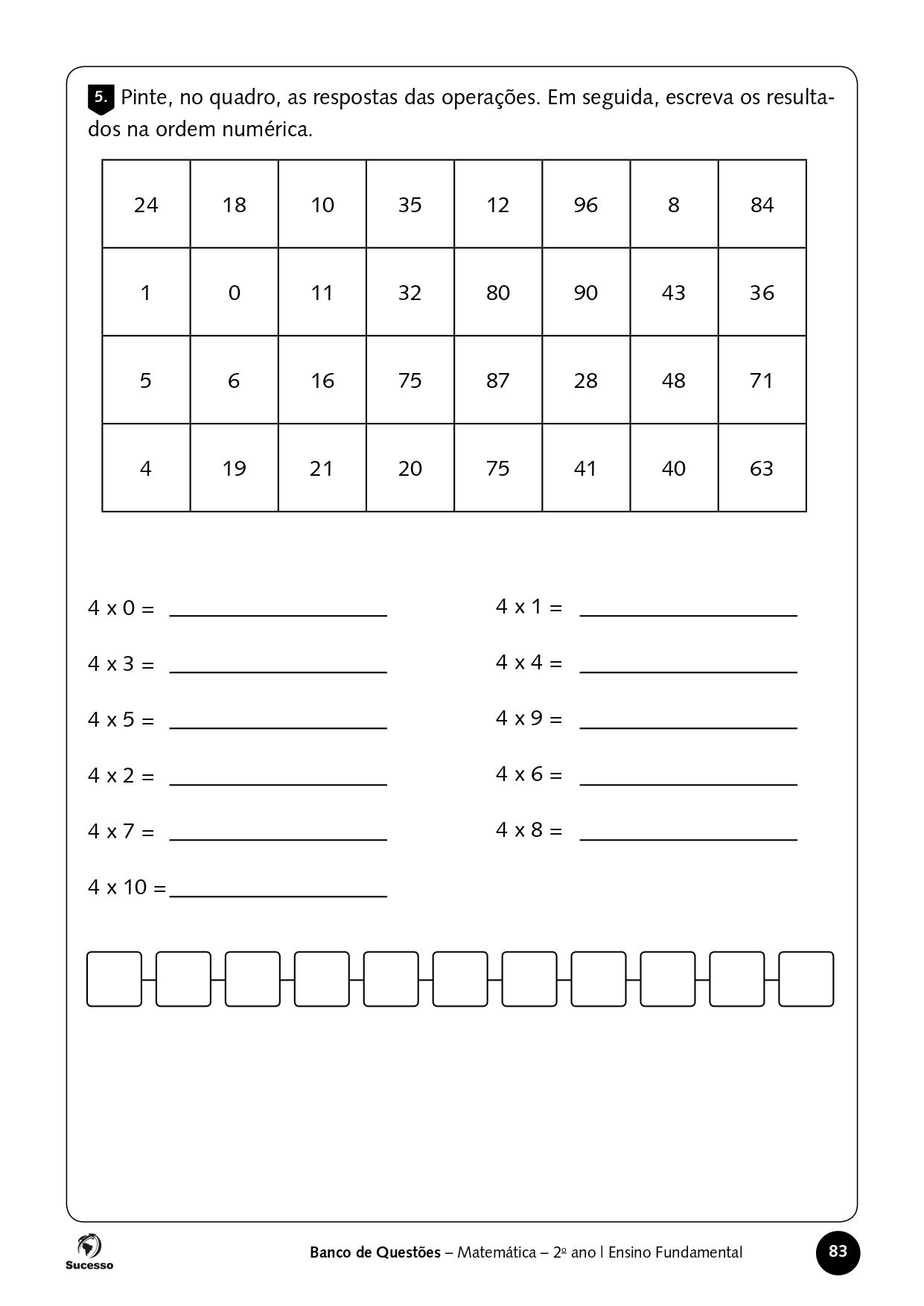 ATIVIDADE DE MATEMÁTICA - 2º ANO - Questionário