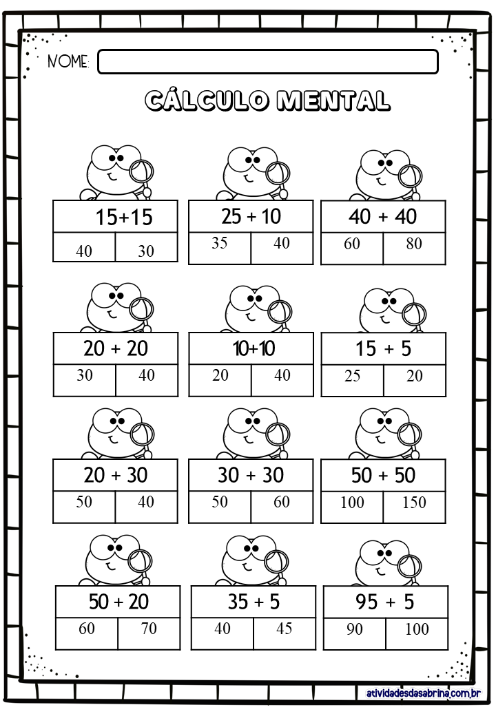 FREE! - Atividades de Matemática para o 3º Ano do Ensino Fundamental