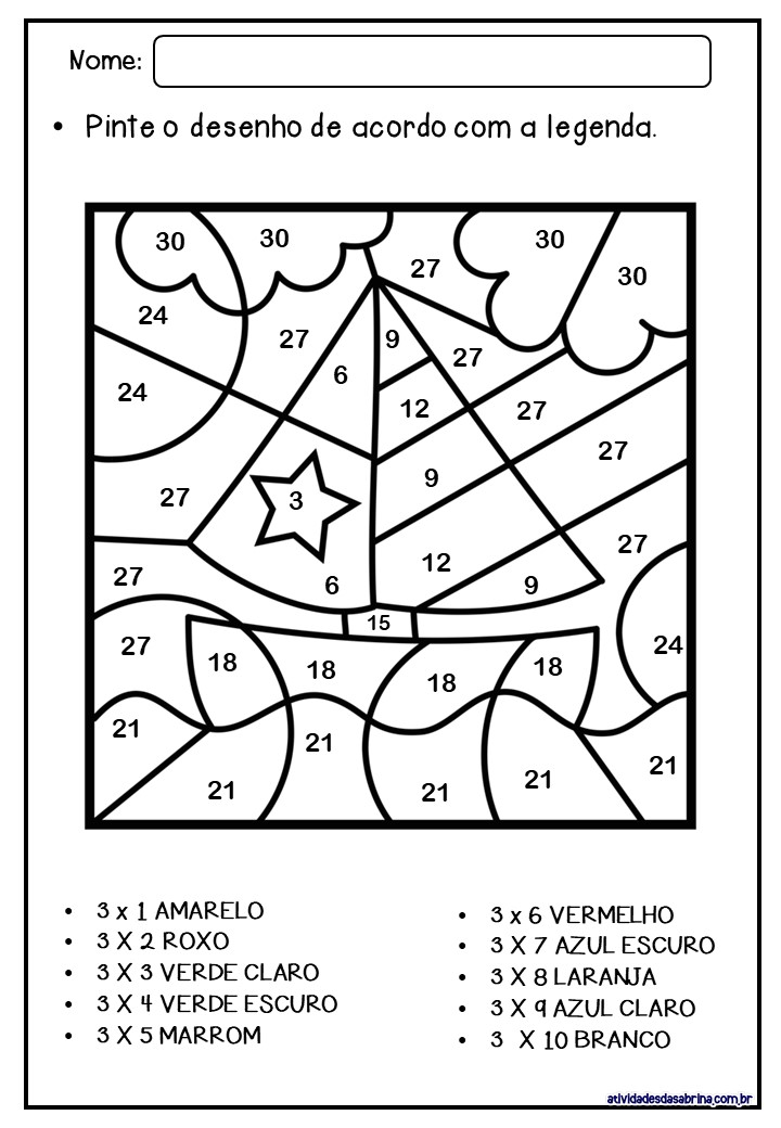 Atividade de 3º Ano de Matemática – Tabuada do 3